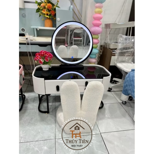 Bàn phấn bệt , bàn trang điểm ngồi bệt (kèm ghế tai thỏ)hàng loại 1