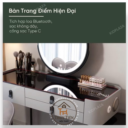 Bàn phấn bệt , bàn trang điểm ngồi bệt (kèm ghế tai thỏ)hàng loại 1