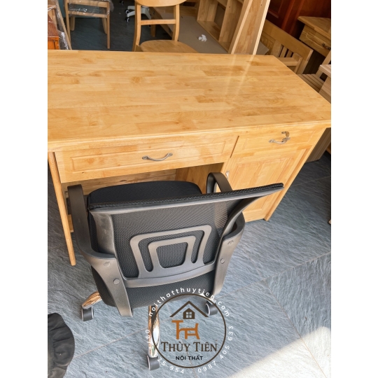 Bàn làm việc gỗ cao su tự nhiên 1m, 1m2, 1m4
