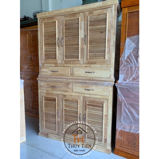 Tủ giày dép gỗ cao su ngang 1m, 1m2 