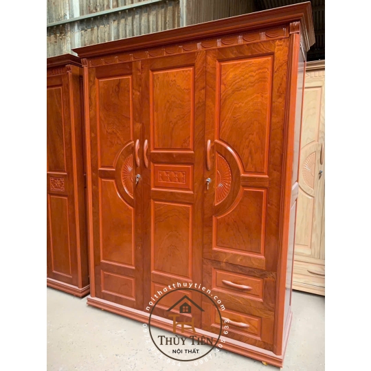 Mẫu tủ quần áo xoan phủ