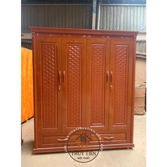 Mẫu tủ quần áo xoan phủ