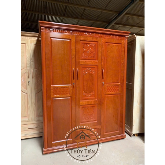 Mẫu tủ quần áo xoan phủ