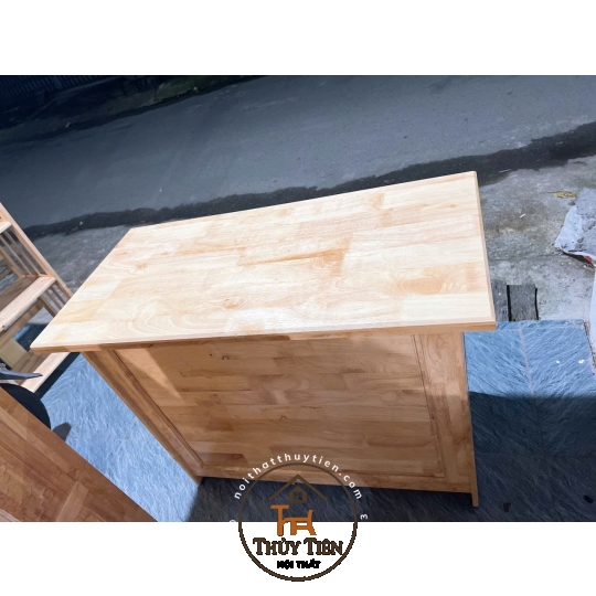 Bàn làm việc gỗ cao su tự nhiên 1m, 1m2, 1m4  BLVGCS 007