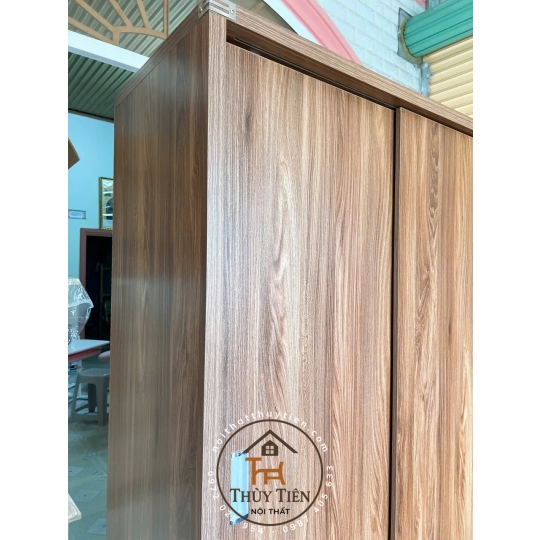 Tủ quần áo MDF lõi xanh cửa lùa có kệ ngoài ngang 1m6