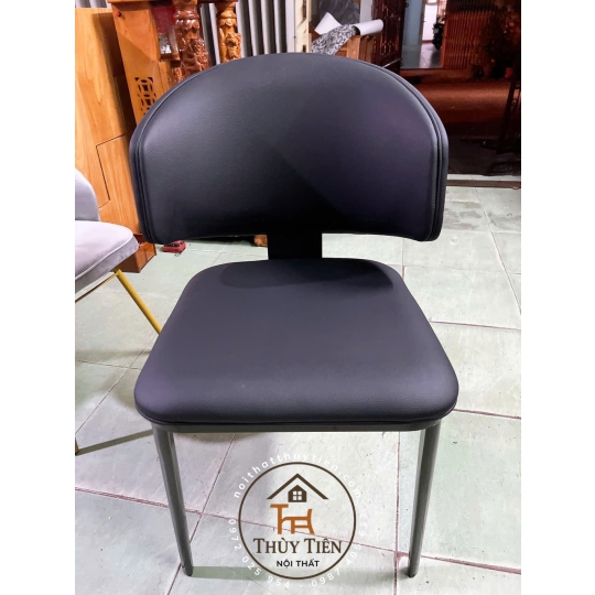 Ghế ăn Leon nhập khẩu cao cấp, ghế bọc da PU, chân côn bọc ống đồng 