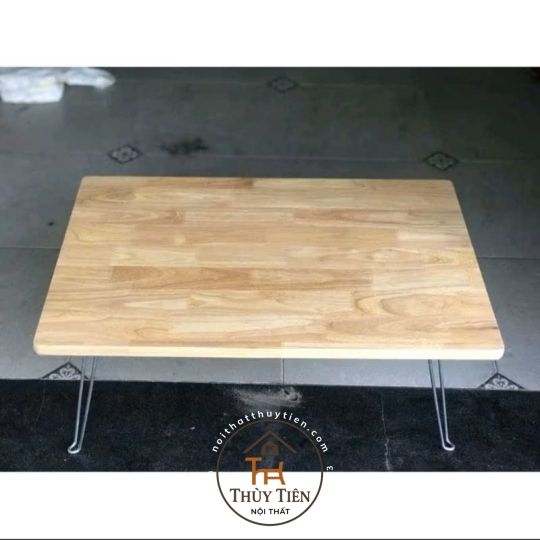 Bàn gấp gọn đa năng gỗ cao su( chân sắt)