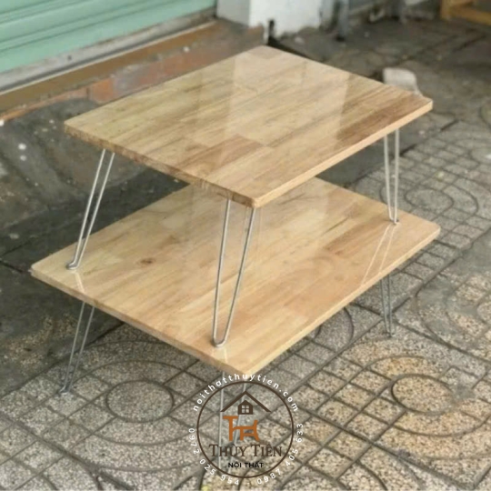 Bàn gấp gọn đa năng gỗ cao su( chân sắt)
