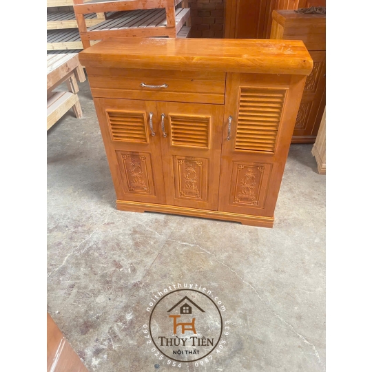 Tủ giày dép gỗ cao su ngang 1m, 1m2 