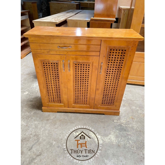 Tủ giày dép gỗ cao su ngang 1m, 1m2 