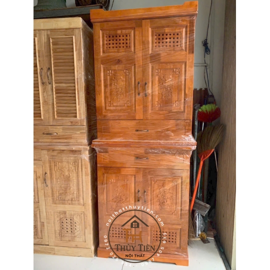 Tủ giày dép gỗ cao su ngang 1m, 1m2 