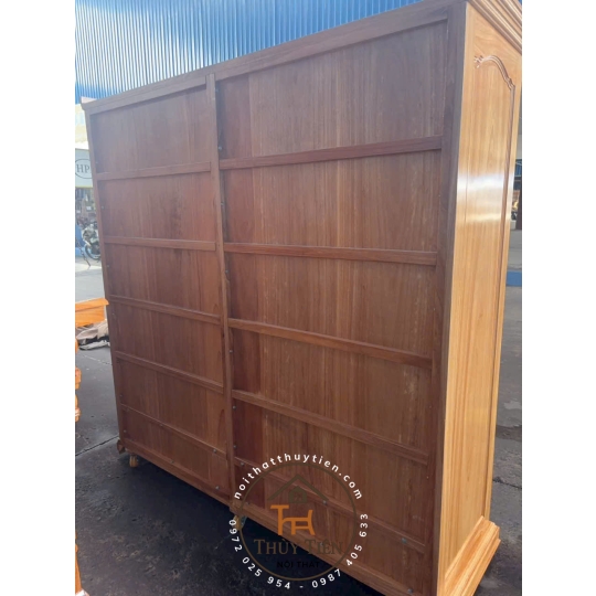 Tủ quần áo gỗ gõ đỏ toàn bộ- TQAGGD 009