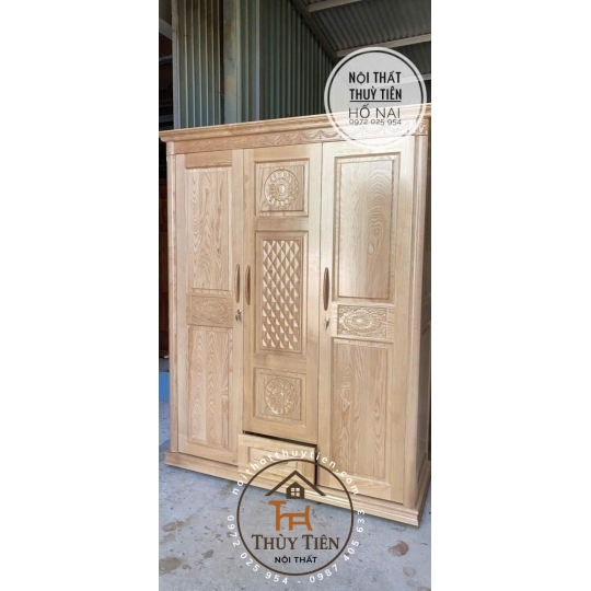 Tủ quần áo gỗ sồi tự nhiên