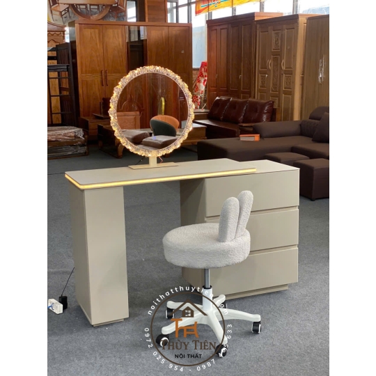 Bàn trang điểm mặt đá nhân tạo kèm ghế 