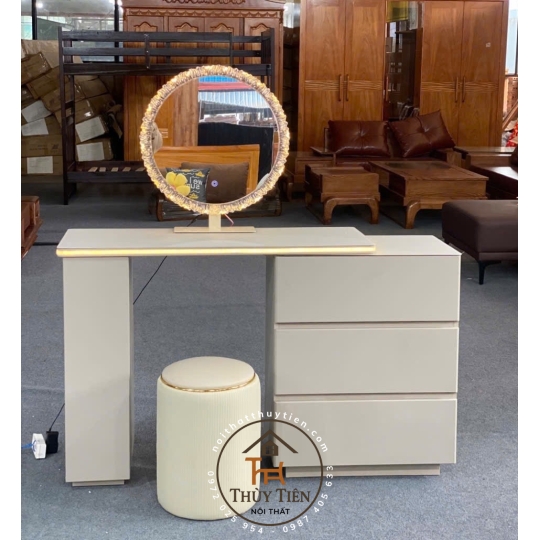 Bàn trang điểm mặt đá nhân tạo kèm ghế 