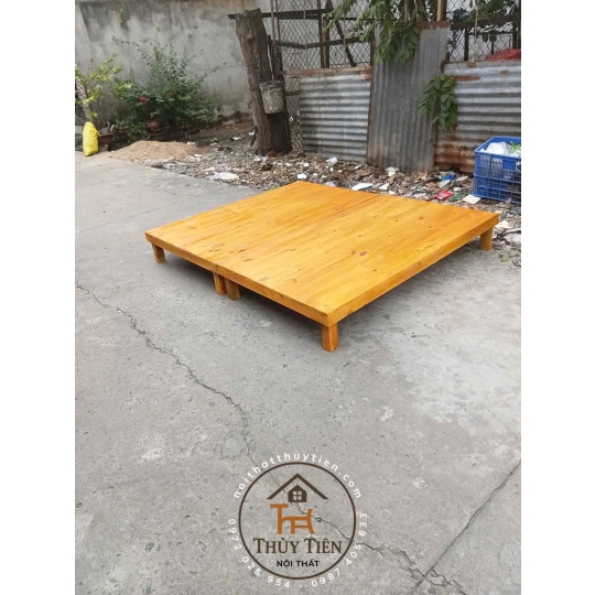 Mẫu Giường pallet gỗ thông
