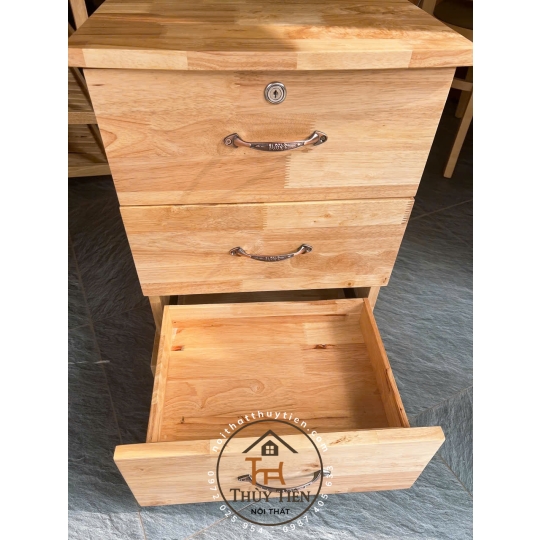 Tủ đầu giường gỗ cao su kèm ngăn ẩn giấu tiền - TDG 001