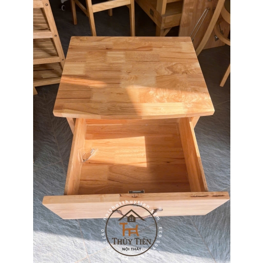 Tủ đầu giường gỗ cao su kèm ngăn ẩn giấu tiền - TDG 001