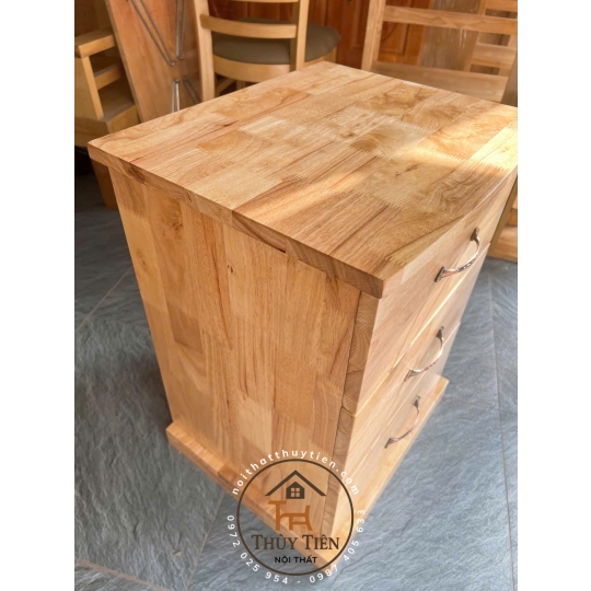 Tủ đầu giường gỗ cao su kèm ngăn ẩn giấu tiền - TDG 001