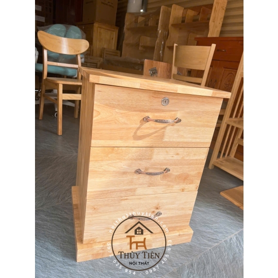 Tủ đầu giường gỗ cao su kèm ngăn ẩn giấu tiền - TDG 001