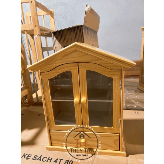 Tủ Thuốc gỗ thông hình mái nhà (có hộc)