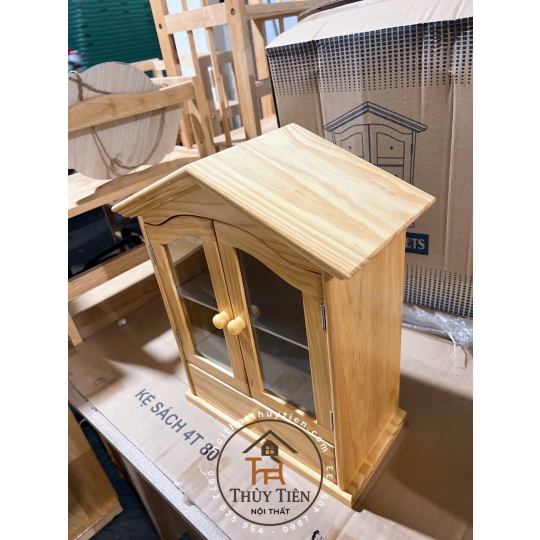 Tủ Thuốc gỗ thông hình mái nhà (có hộc)