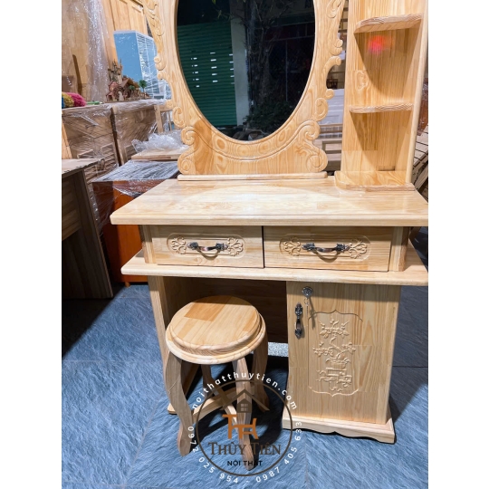 Bàn trang điểm gỗ thông nhiều mẫu