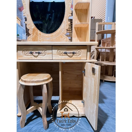 Bàn trang điểm gỗ thông nhiều mẫu