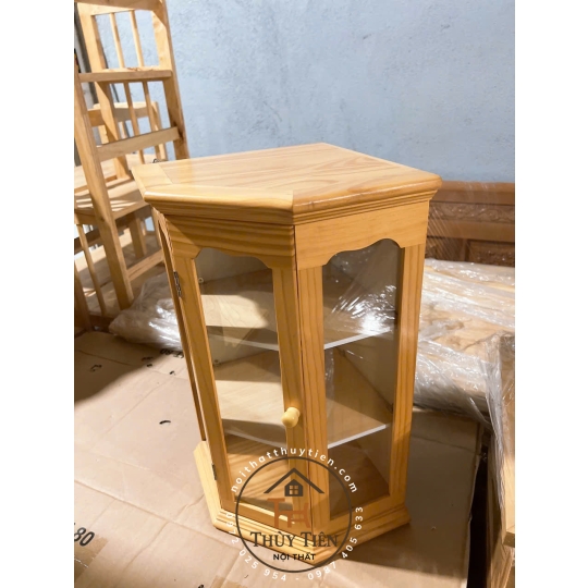 Tủ Thuốc gỗ thông treo góc tường 