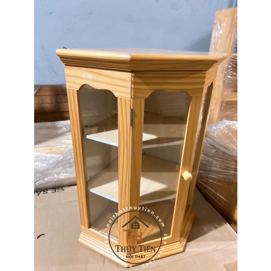 Tủ Thuốc gỗ thông treo góc tường 