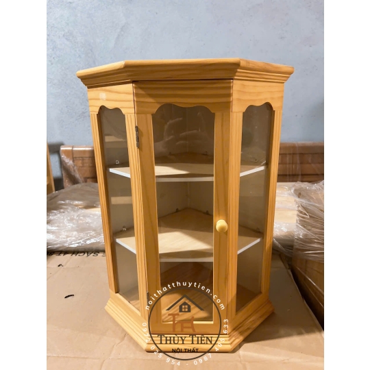 Tủ Thuốc gỗ thông treo góc tường 