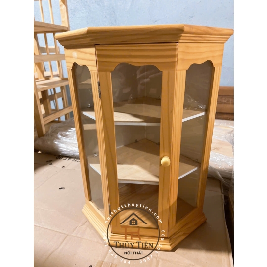 Tủ Thuốc gỗ thông treo góc tường 