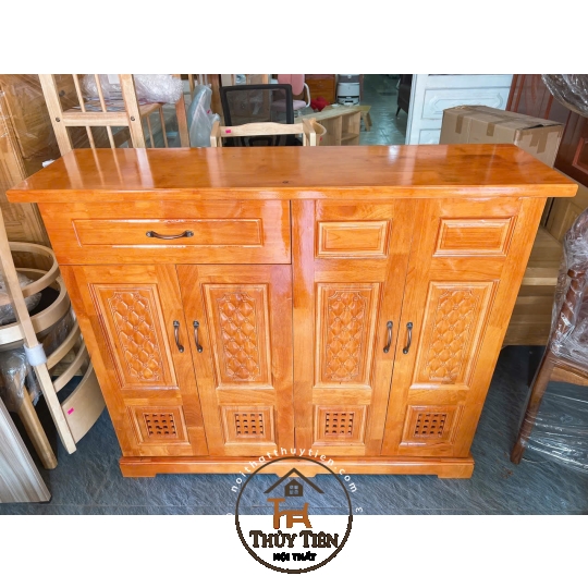 Tủ giày dép gỗ cao su ngang 1m2 