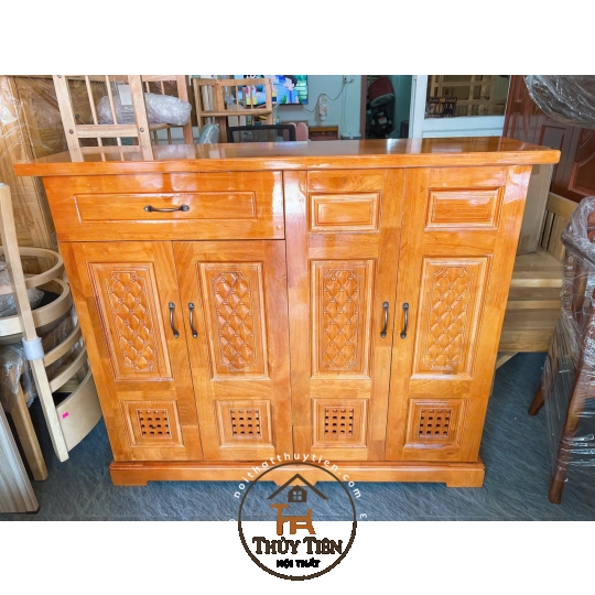 Tủ giày dép gỗ cao su ngang 1m2 