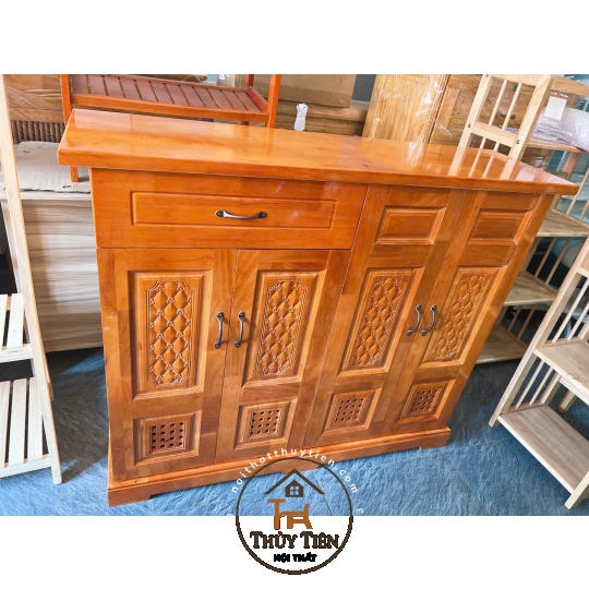 Tủ giày dép gỗ cao su ngang 1m2 