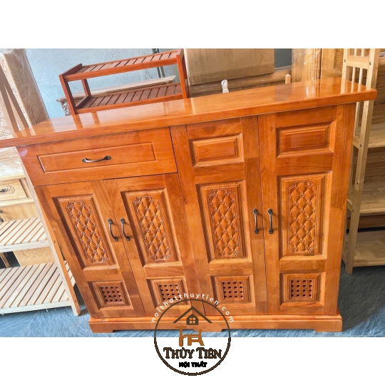 Tủ giày dép gỗ cao su ngang 1m2 