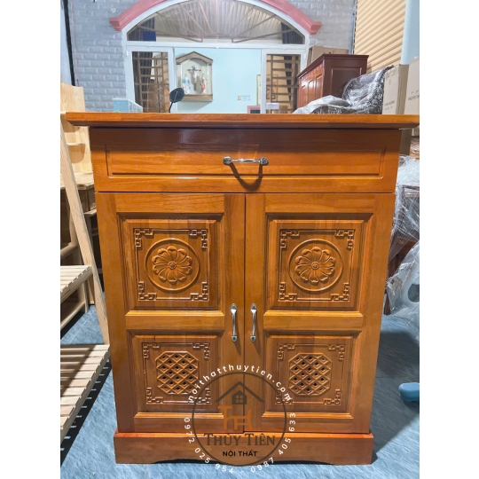 Tủ giày dép gỗ cao su tự nhiên ngang 80cm