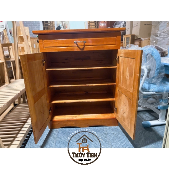 Tủ giày dép gỗ cao su tự nhiên ngang 80cm