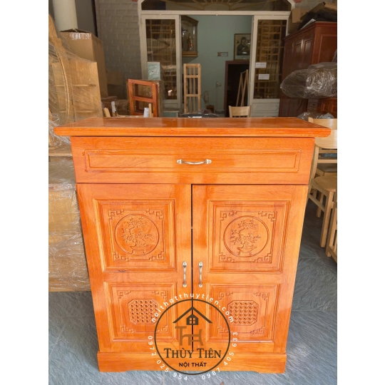 Tủ giày dép gỗ cao su tự nhiên ngang 80cm