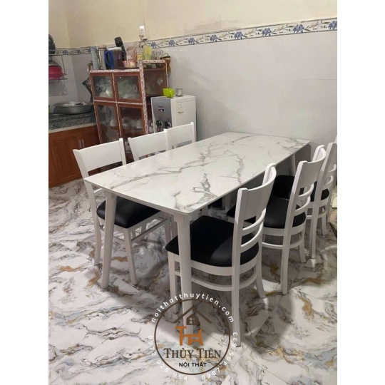 Bộ bàn ăn cabin gỗ cao su 4 ghế 6 ghế giá rẻ