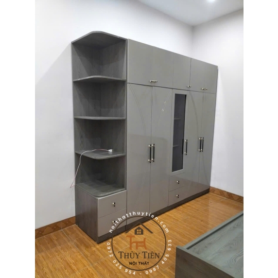 Mẫu  tủ quần áo gỗ MDF cho khách tham khảo ạ