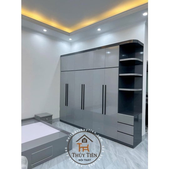 Mẫu  tủ quần áo gỗ MDF cho khách tham khảo ạ