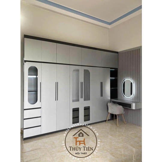 Mẫu  tủ quần áo gỗ MDF cho khách tham khảo ạ