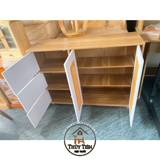 TỦ GIÀY 5 CÁNH MÂY nhiều ngăn đa năng tiện lợi gỗ MDF phủ Mine giá rẻ