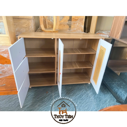 TỦ GIÀY 5 CÁNH MÂY nhiều ngăn đa năng tiện lợi gỗ MDF phủ Mine giá rẻ