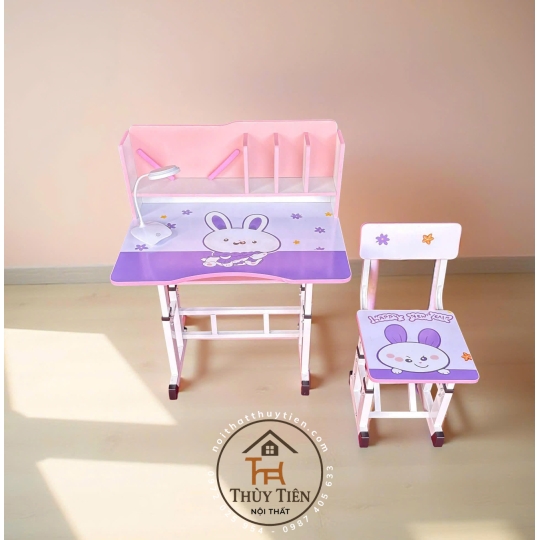 Bộ bàn học (bàn + ghế) cho bé (có thể nâng hạ- 001)