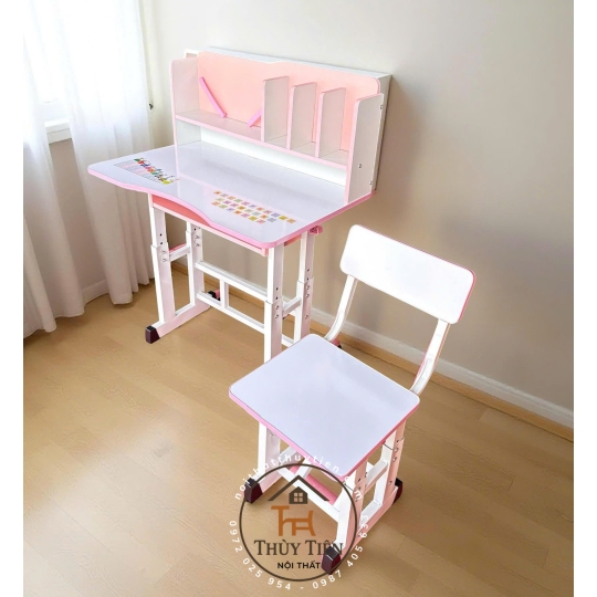 Bộ bàn học (bàn + ghế) cho bé (có thể nâng hạ- 001)