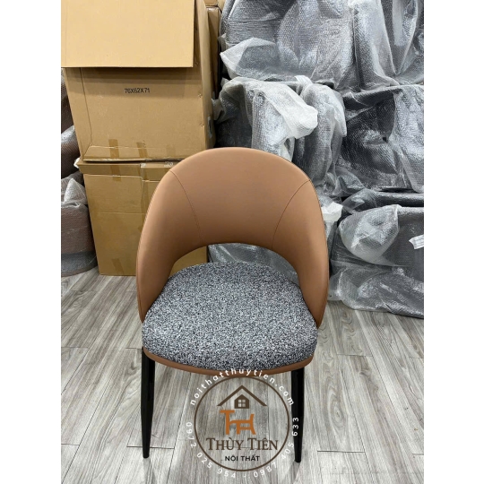 Ghế Ăn Nhập Khẩu Cao Cấp 𝐒𝐔𝐑𝐈 Bọc Da PU Chống Mèo Cào Cao Cấp Hiện Đại, Chân Sắt Sơn Tĩnh Điện