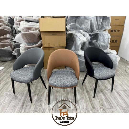 Ghế Ăn Nhập Khẩu Cao Cấp 𝐒𝐔𝐑𝐈 Bọc Da PU Chống Mèo Cào Cao Cấp Hiện Đại, Chân Sắt Sơn Tĩnh Điện