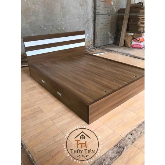 Giường ngủ mdf lõi xanh chống ẩm có hộc kéo